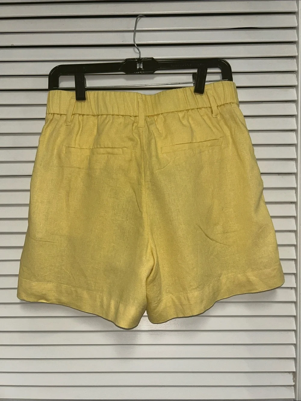 a new day Linen Yellow Pleated Bermuda Shorts